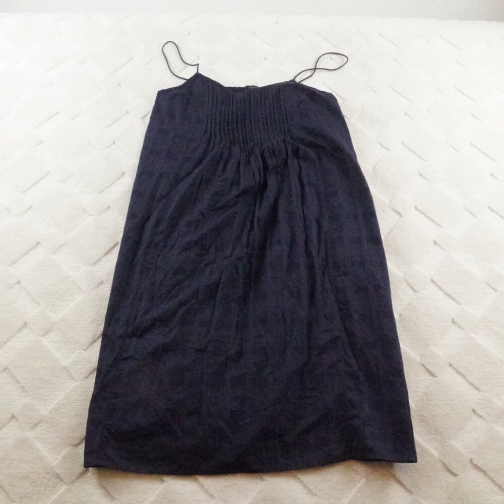 J.Crew A-Line Pintuck Sundress Womens 2 Blue Sleeveless